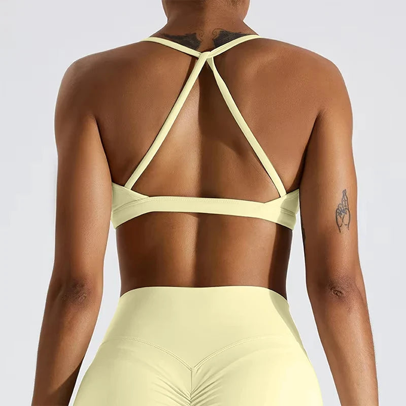 Summer Sexy Scrunch Sports Bra Gym Top Women Running Back Cross Top Sportswear Workout Underwear Fitness Workout Yoga Clothing