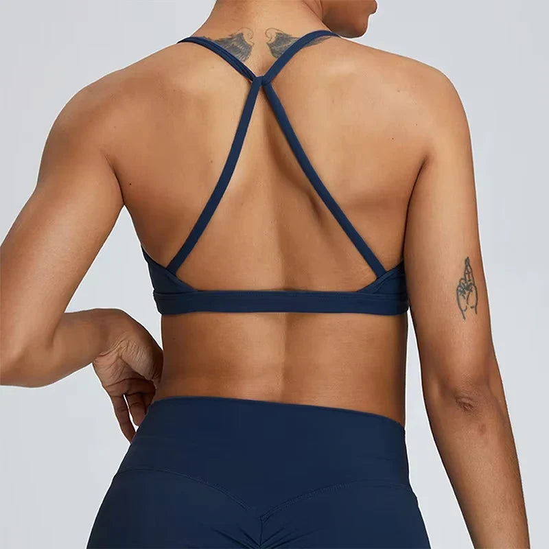 Summer Sexy Scrunch Sports Bra Gym Top Women Running Back Cross Top Sportswear Workout Underwear Fitness Workout Yoga Clothing