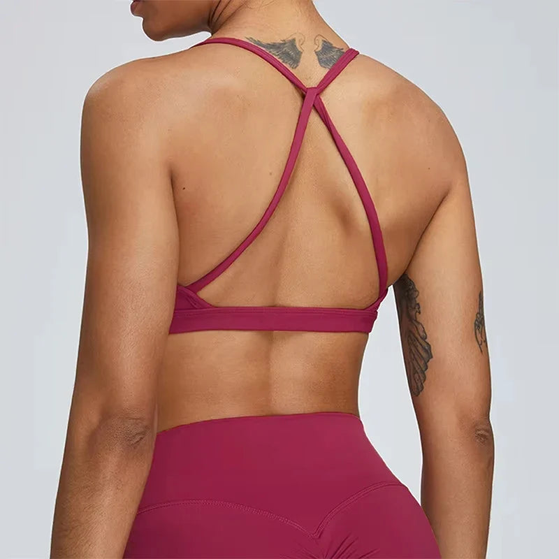 Summer Sexy Scrunch Sports Bra Gym Top Women Running Back Cross Top Sportswear Workout Underwear Fitness Workout Yoga Clothing